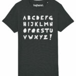 Bio T-Shirt "Alphabet" Kids dunkelgrau meliert