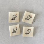 Eigenproduktion 4er Set Baumwolllabels "Vogel mit Herz"