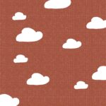 Eigenproduktion 0,5 m Bio Super Soft Sommersweat French Terry "Wolkenhimmel" burnt brick meliert offwhite Meterware