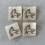 Eigenproduktion 4er Set Baumwolllabels "Ein Einhorn"