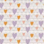 Eigenproduktion 0,5 m Bio Jersey "Love" hellbeige bunt Meterware