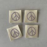 Eigenproduktion 4er Set Baumwolllabels "Peace Symbol"