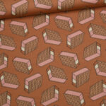 0,5 m Bio Sommersweat French Terry "Ice Ice" brown von Eva Mouton Meterware