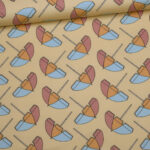 0,5 m Bio Sommersweat French Terry "Parasols" vanilla von Eva Mouton Meterware