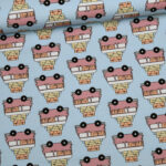 0,5 m Bio Sommersweat French Terry "Vans" blue von Eva Mouton Meterware