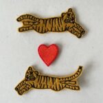 3er Set Aufnäher Bügelflicken "Tiger und Herz" von Flickli