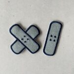 2er Set Aufnäher Bügelflicken "Pflaster" hellblau von Flickli