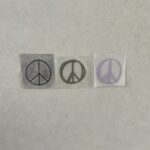 Eigenproduktion 3er Set flauschige Bügelbilder "Peace" schwarz oliv lavendel