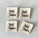 Eigenproduktion 4er Set Baumwolllabels "Wild im Herzen"