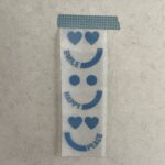 Eigenproduktion 3er Set flauschige Bügelbilder "Smileys" blau