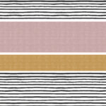 Eigenproduktion 0,5 m Bio Super Soft Sommersweat French Terry "Streifen" dunkelgrau pale mauve meliert amber gold meliert offwhite Meterware