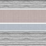 Eigenproduktion 0,5 m Bio Super Soft Sommersweat French Terry "Streifen" dunkelgrau taupe meliert pearl blue meliert offwhite Meterware
