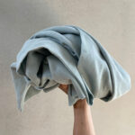 0,5 m Bio Soft Musselin Misty Blue Meterware
